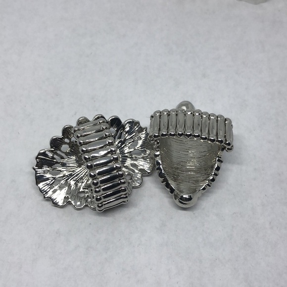 BUNDLE lot 2 statement style big stretch rings faux pearl faux gemstone - Picture 4 of 4